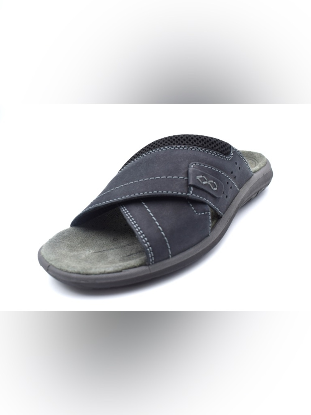 Men's Black Cross-Strap Slide Sandals - Casual Comfort